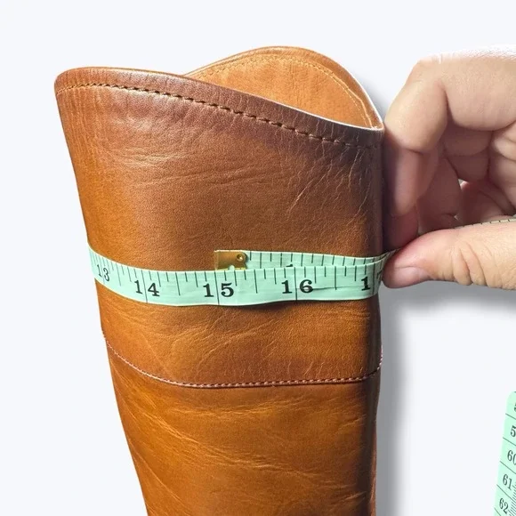 Frye Melissa Seam Boots distressed caramel color - Picture 9 of 15